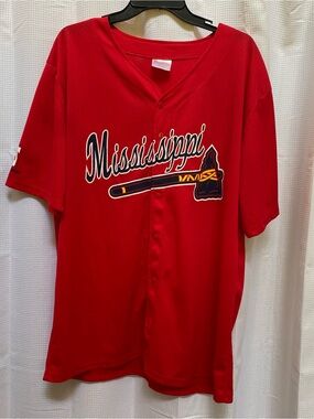 Men’s MISSISSIPPI BRAVES Promotional Jersey Shirt Red 2XL